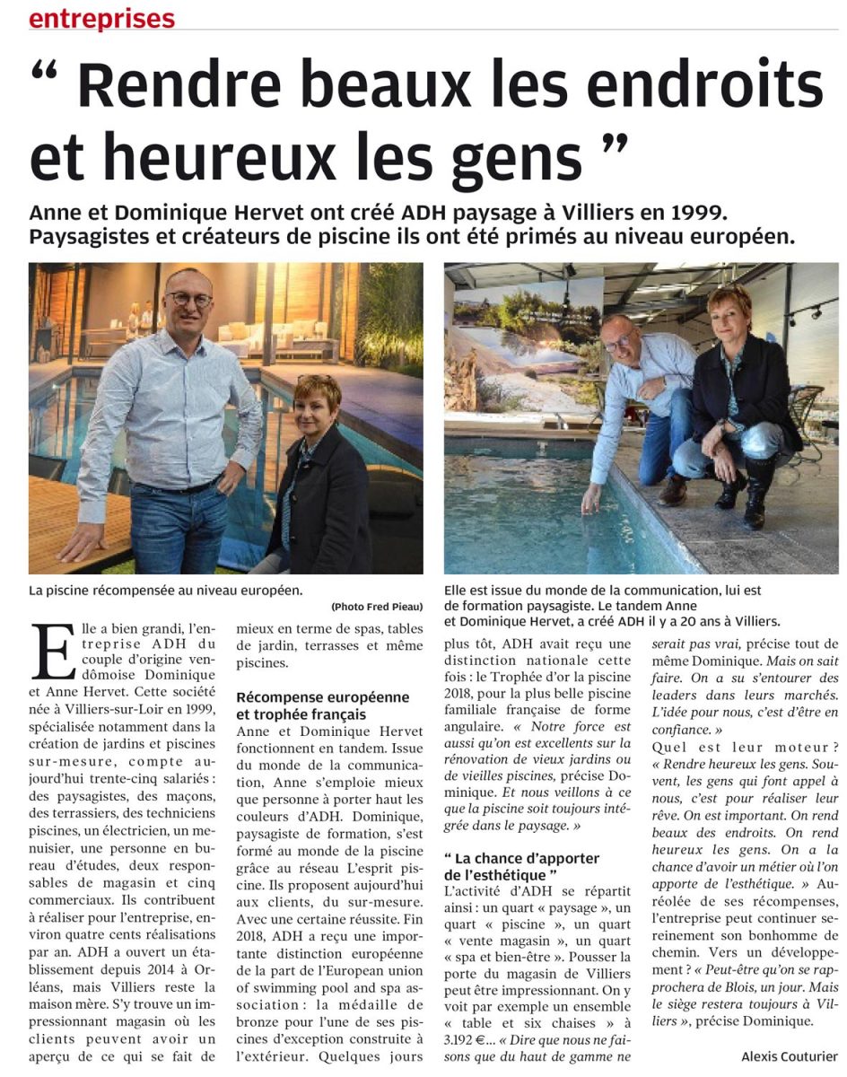 ADH PAYSAGES article de presse nouvelle republique 9 mars 2019 detail