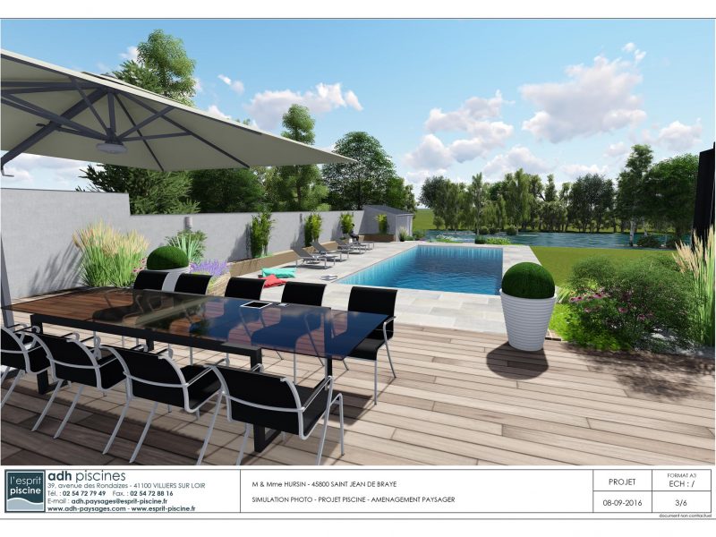 ADH Paysage, projet de piscine et aménagement paysager