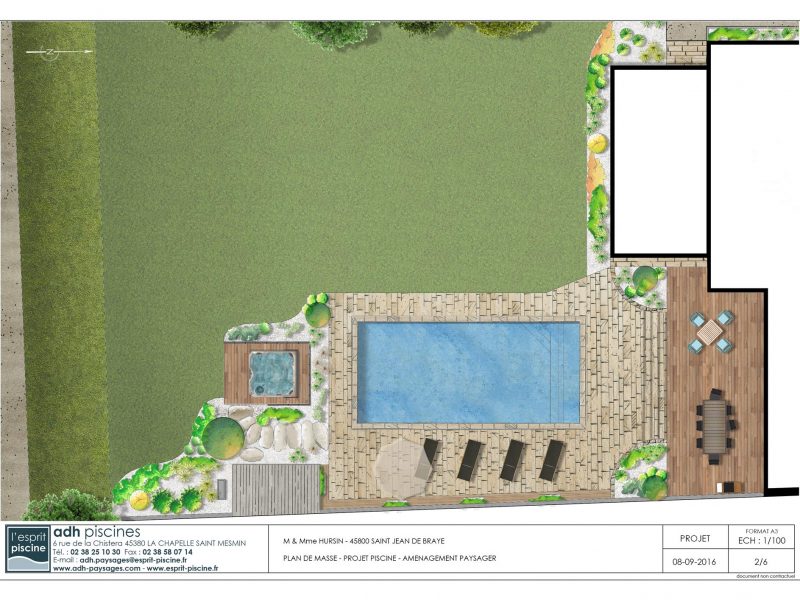 ADH Paysage, projet de piscine et aménagement paysager