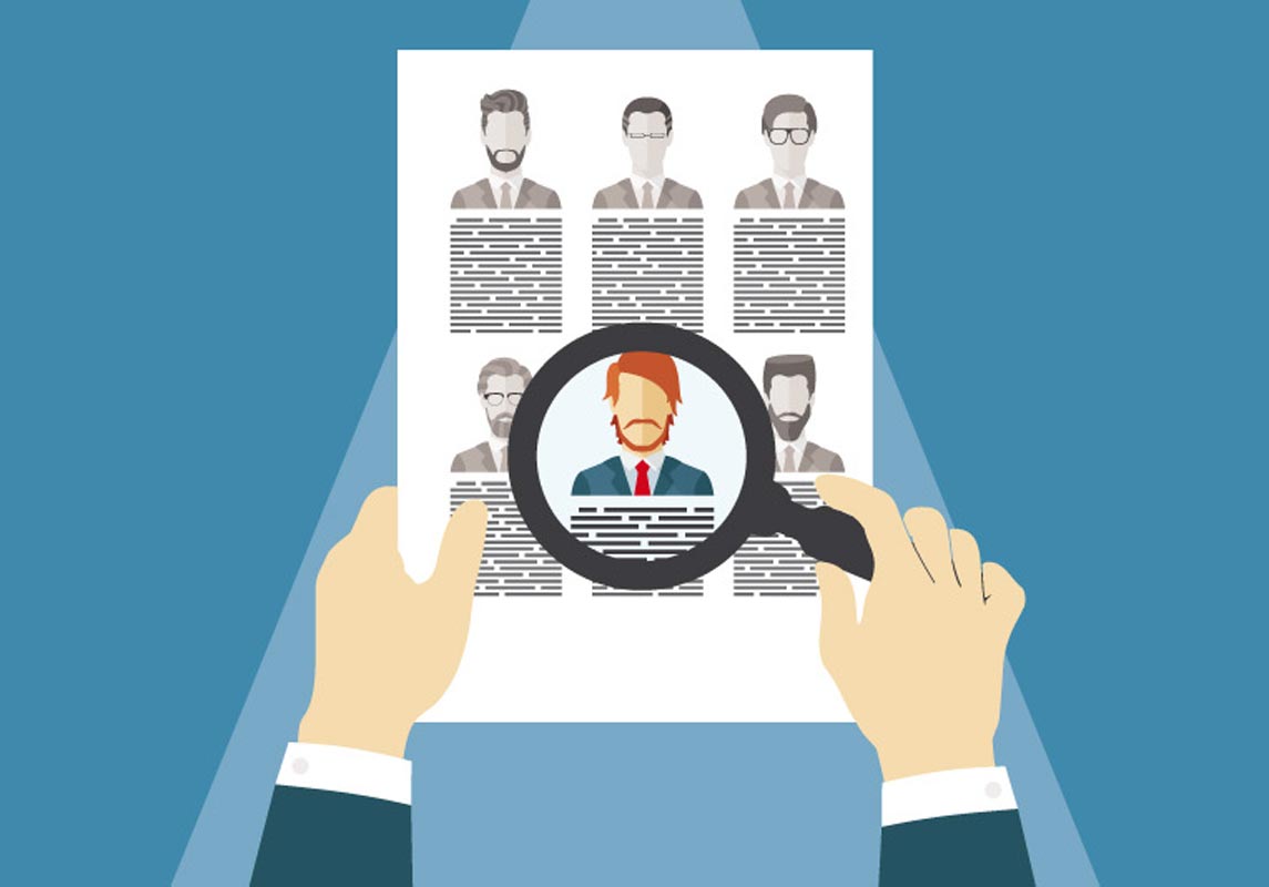 dessin montrant le recrutement d'une personne