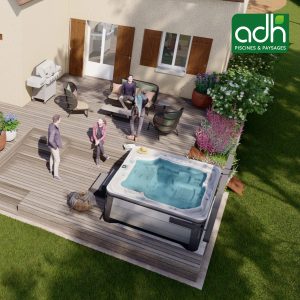 Visuel 3D - Intégration Spa sur une terrasse en bois